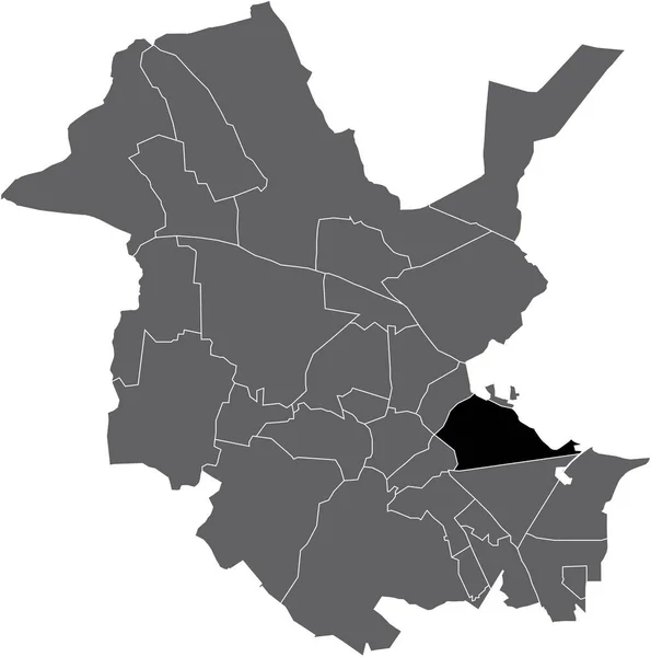 Black Flat Blank Highlighted Location Map Babelsberg Nord District Gray — 图库矢量图片