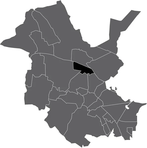 Black Flat Blank Highlighted Location Map Nedlitz District Gray Administrative — 스톡 벡터