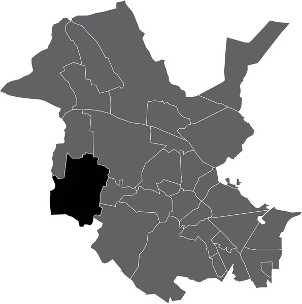 Black Flat Blank Highlighted Location Map Golm District Gray Administrative — 图库矢量图片