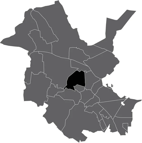 Black Flat Blank Highlighted Location Map Bornstedt District Gray Administrative — Vetor de Stock