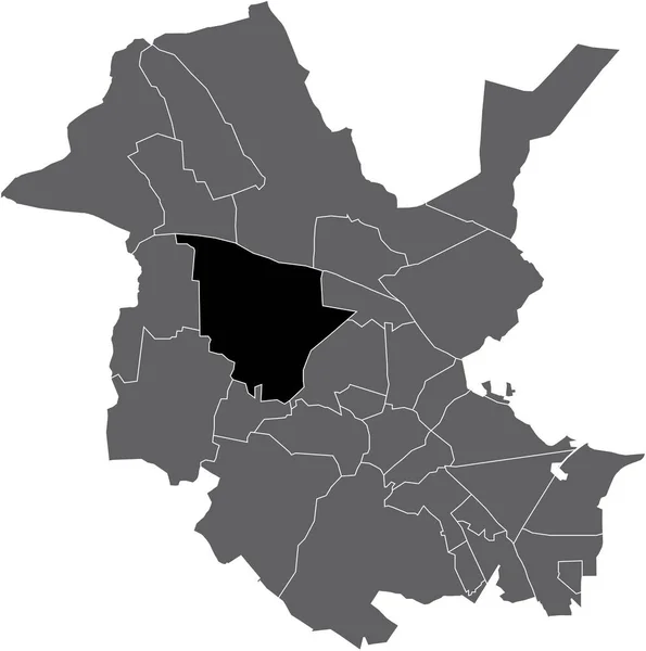 Black Flat Blank Highlighted Location Map Bornim District Gray Administrative — Archivo Imágenes Vectoriales