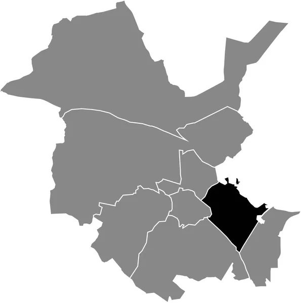 Black Flat Blank Highlighted Location Map Babelsberg Borough Gray Administrative — Stock Vector