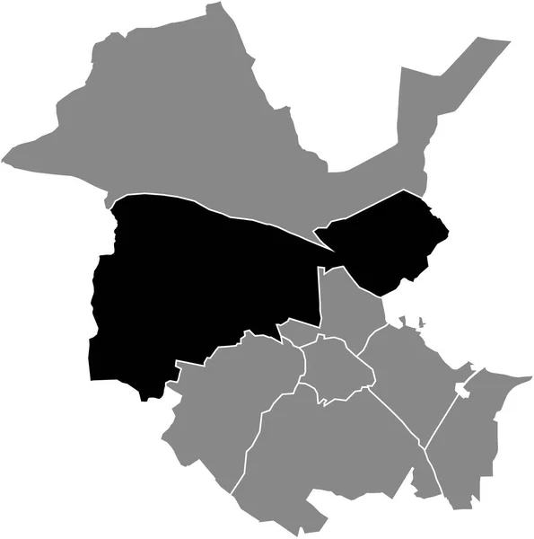 Black Flat Blank Highlighted Location Map Potsdam Nord Borough Gray — Διανυσματικό Αρχείο