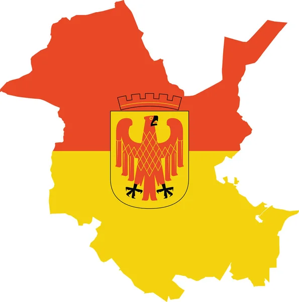 Simple Flat Vector Flag Map German Regional Capital City Potsdam — Vector de stock