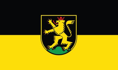 Official flag vector illustration of the German regional capital city of HEIDELBERG, GERMANY