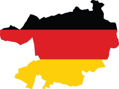 Simple flat blank vector flag map of the German regional capital city of HEIDELBERG within the flag of GERMANY