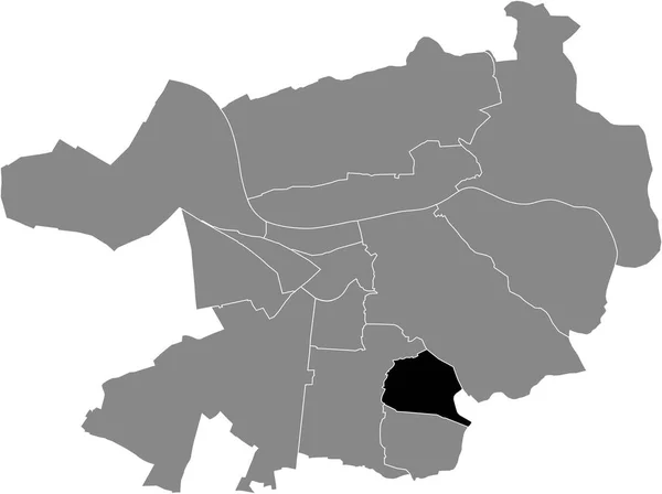 Black Flat Blank Highlighted Location Map Boxberg District Gray Administrative — ストックベクタ