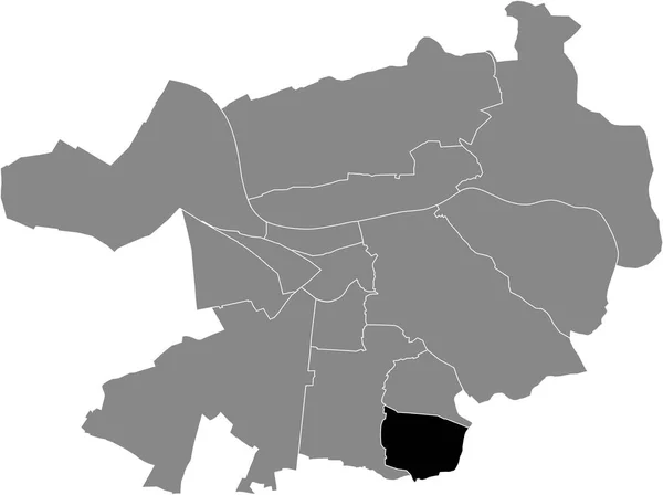 Black Flat Blank Highlighted Location Map Emmertsgrund District Gray Administrative — 图库矢量图片