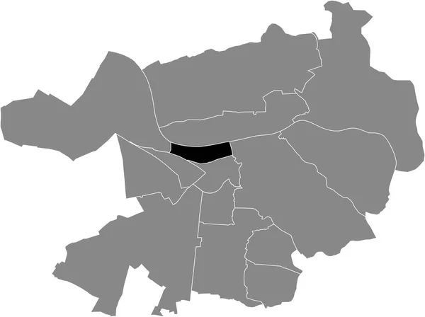 Black Flat Blank Highlighted Location Map Bergheim District Gray Administrative — ストックベクタ