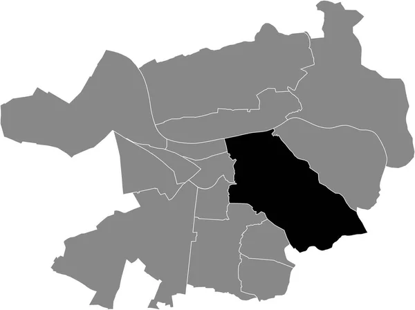 Black Flat Blank Highlighted Location Map Altstadt District Gray Administrative — Stockvektor
