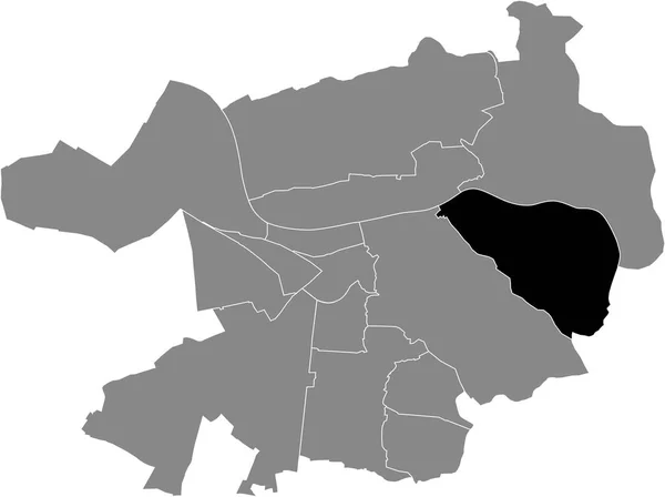 Black Flat Blank Highlighted Location Map Schlierbach District Gray Administrative — Vector de stock