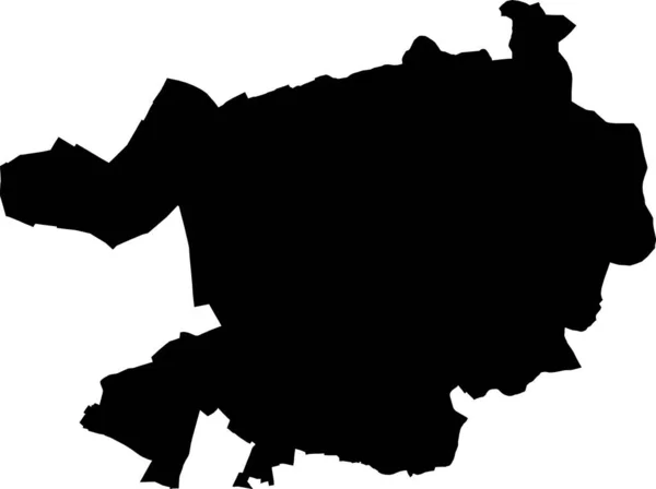 Μαύρο Επίπεδο Κενό Διάνυσμα Χάρτη Της Γερμανικής Περιφερειακής Πρωτεύουσας Του — Διανυσματικό Αρχείο