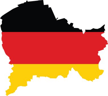 Simple flat blank vector flag map of the German regional capital city of PADERBORN within the flag of GERMANY