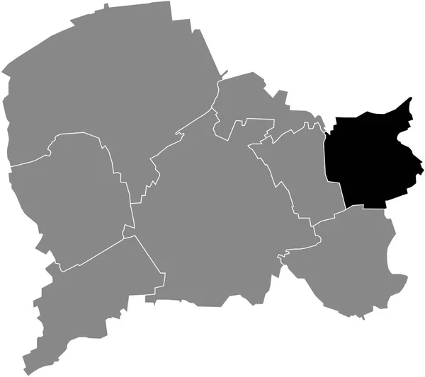 Black Flat Blank Highlighted Location Map Neuenbeken District Gray Administrative — Wektor stockowy