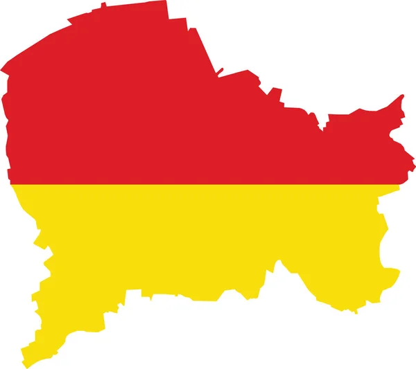 Simple Flat Vector Flag Map German Regional Capital City Paderborn — Archivo Imágenes Vectoriales