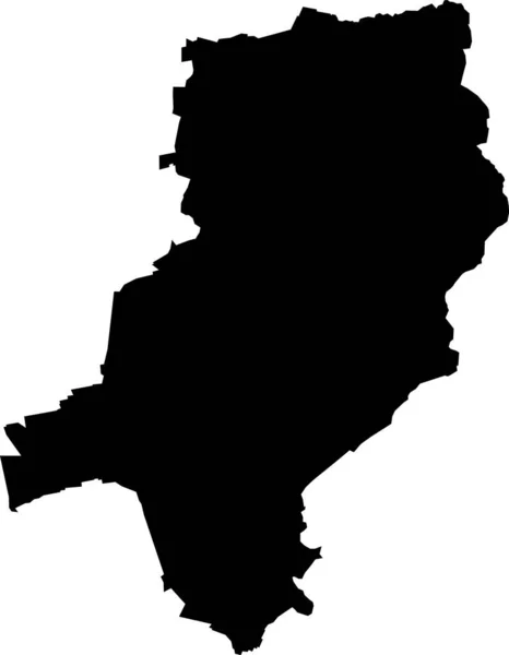 Векторная Черная Плоская Бланковая Карта Немецкой Региональной Столицы Дармштадта Германия — стоковый вектор