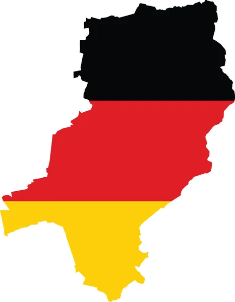 Simple Flat Blank Vector Flag Map German Regional Capital City —  Vetores de Stock