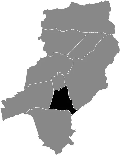 Black Flat Blank Highlighted Location Map Bessungen District Gray Administrative — Stok Vektör