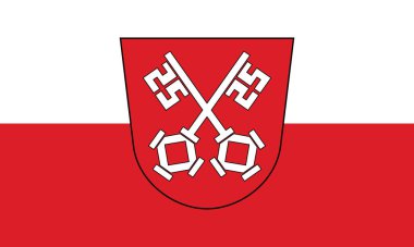 Official flag vector illustration of the German regional capital city of REGENSBURG, GERMANY