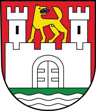Official coat of arms vector illustration of the German regional capital city of WOLFSBURG, GERMANY