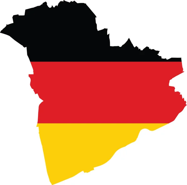 Simple Flat Blank Vector Flag Map German Regional Capital City — Stockvektor