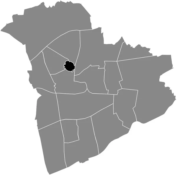 Black Flat Blank Highlighted Location Map Innenstadt District Gray Administrative —  Vetores de Stock