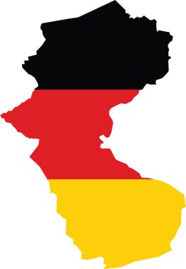 Simple flat blank vector flag map of the German regional capital city of BOTTROP within the flag of GERMANY