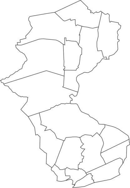 White Flat Blank Vector Administrative Map Bottrop Germany Black Border — Stockvektor