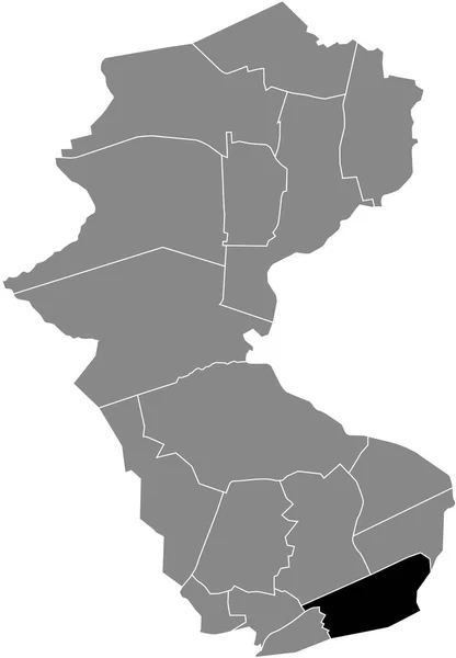 Black Flat Blank Highlighted Location Map Welheimer Mark District Gray —  Vetores de Stock