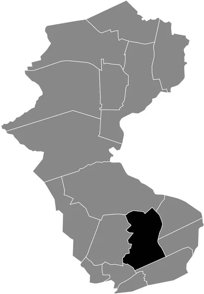 Black Flat Blank Highlighted Location Map Batenbrock District Gray Administrative — Vettoriale Stock