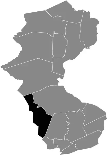 Black Flat Blank Highlighted Location Map Fuhlenbrock District Gray Administrative —  Vetores de Stock