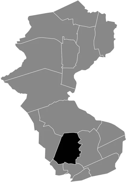 Black Flat Blank Highlighted Location Map Stadtmitte District Gray Administrative — Stockvektor
