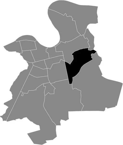 Mapa Ubicación Resaltado Blanco Negro Del Bieberer Berg District Dentro — Vector de stock