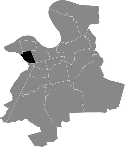 Mapa Ubicación Del Westend District Blanco Negro Dentro Del Mapa — Vector de stock