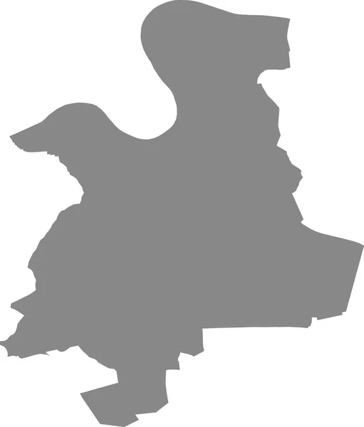 Gray Flat Blank Vector Map German Regional Capital City Offenbach — Stock Vector