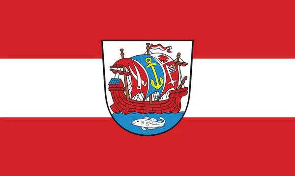 Officiella Flaggan Vektor Illustration Den Tyska Regionala Huvudstaden Bremerhaven Tyskland — Stock vektor