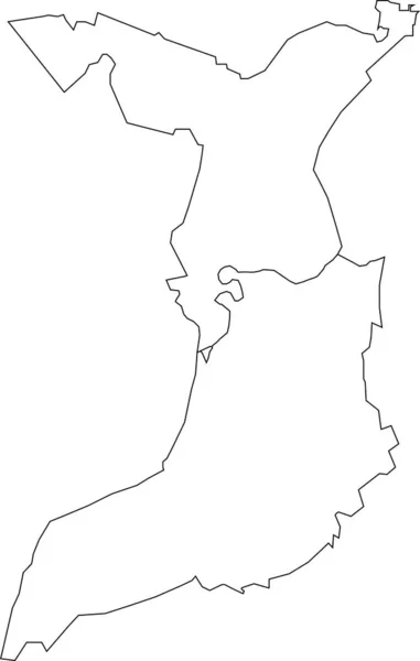 Peta Administratif Vektor Kosong Datar Putih Bremerhaven Jermany Dengan Garis - Stok Vektor
