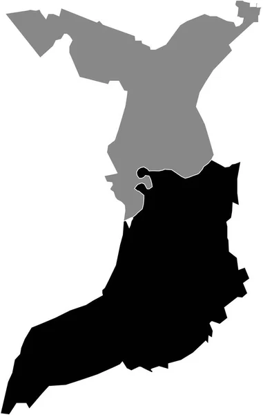 Μαύρο Επίπεδο Κενό Τονισμένη Τοποθεσία Χάρτη Του Bremerhaven Δημου Μέσα — Διανυσματικό Αρχείο