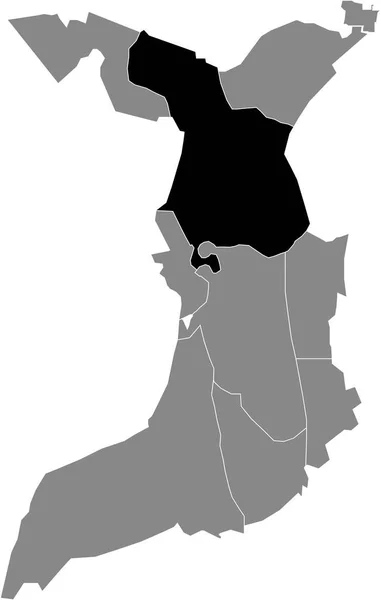 Preto Plano Branco Destaque Mapa Localização Lehe District Dentro Cinza —  Vetores de Stock