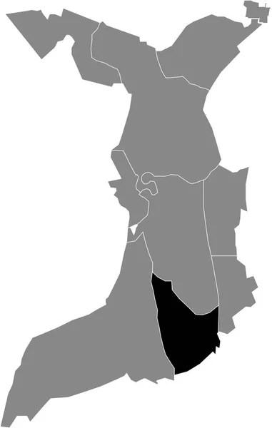 Чорна Плоска Чиста Пляма Виділила Карту Розташування Wulsdorf District Всередині — стоковий вектор
