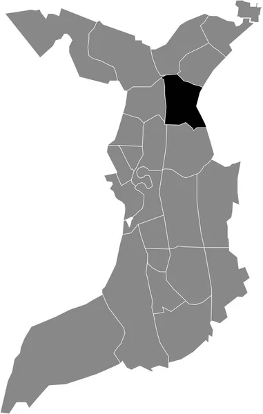 德国布雷默黑文行政地图内的Schierholz Quarter黑色扁平突出显示空白位置图 — 图库矢量图片