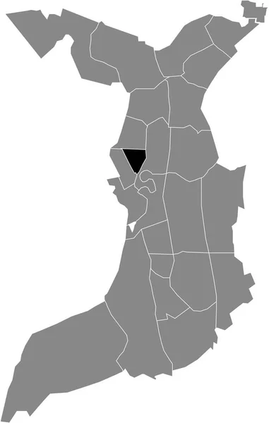 Preto Plano Branco Destaque Mapa Localização Goethestrasse Quarter Dentro Cinza — Vetor de Stock