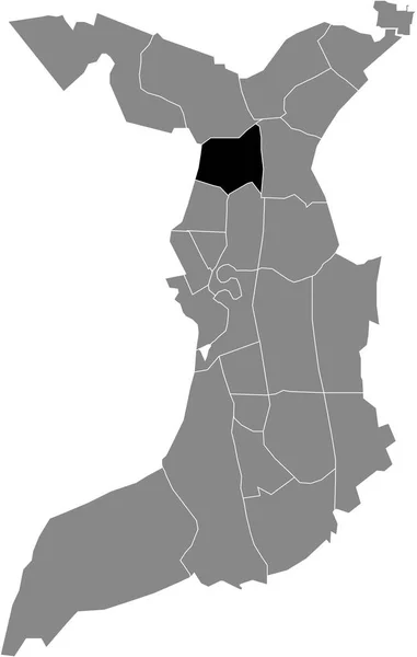Чорна Плоска Чиста Пляма Виділила Карту Розташування Eckernfeld Quarter Всередині — стоковий вектор