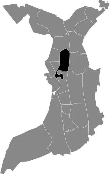 Mapa Ubicación Resaltado Blanco Plano Negro Del Barrio Klushof Dentro — Archivo Imágenes Vectoriales