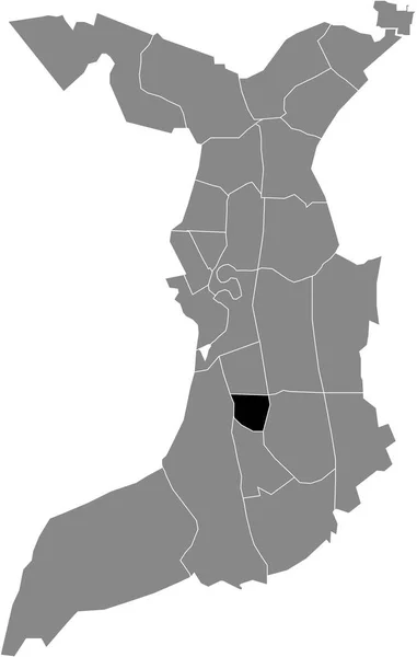 德国布雷默黑文行政地图内的Geestemnde Quarter黑色平面突出显示空白位置图 — 图库矢量图片