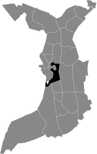 Черный Плоский Бланк Выделил Карту Расположения Geestemnde Nord Quarter Внутри — стоковый вектор