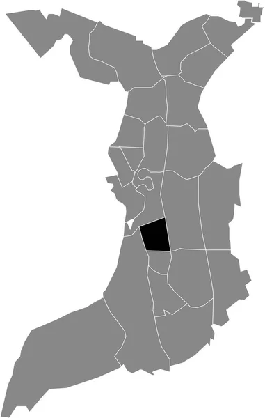 Preto Plano Branco Destaque Mapa Localização Geestendorf Quarter Dentro Cinza —  Vetores de Stock