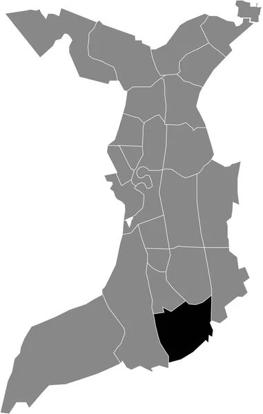 Mapa Ubicación Del Barrio Jedutenberg Blanco Negro Dentro Del Mapa — Vector de stock