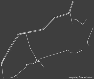 Alman bölgesel başkenti Bremerhaven, Almanya 'nın LUNEPLATE QuARTER bölgesinin şehir caddelerinin haritası