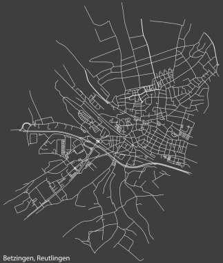 Alman bölgesel başkenti Reutlingen, Almanya 'nın BETZINGEN QuARTER bölgesinin şehir caddelerinin haritası